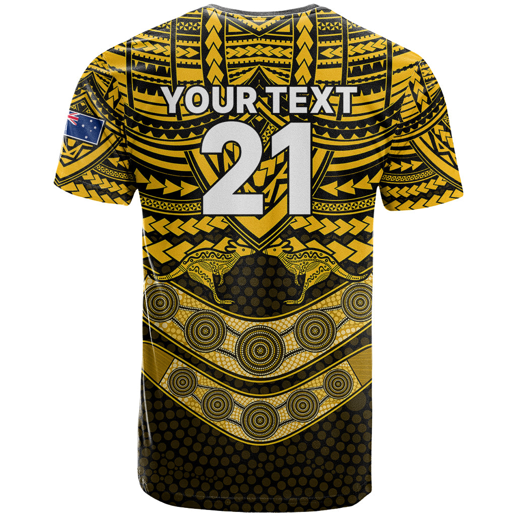 Custom Matildas Soccer T Shirt Polynesian and Aboriginal Gold Vibe LT9 - Vibe Hoodie Shop