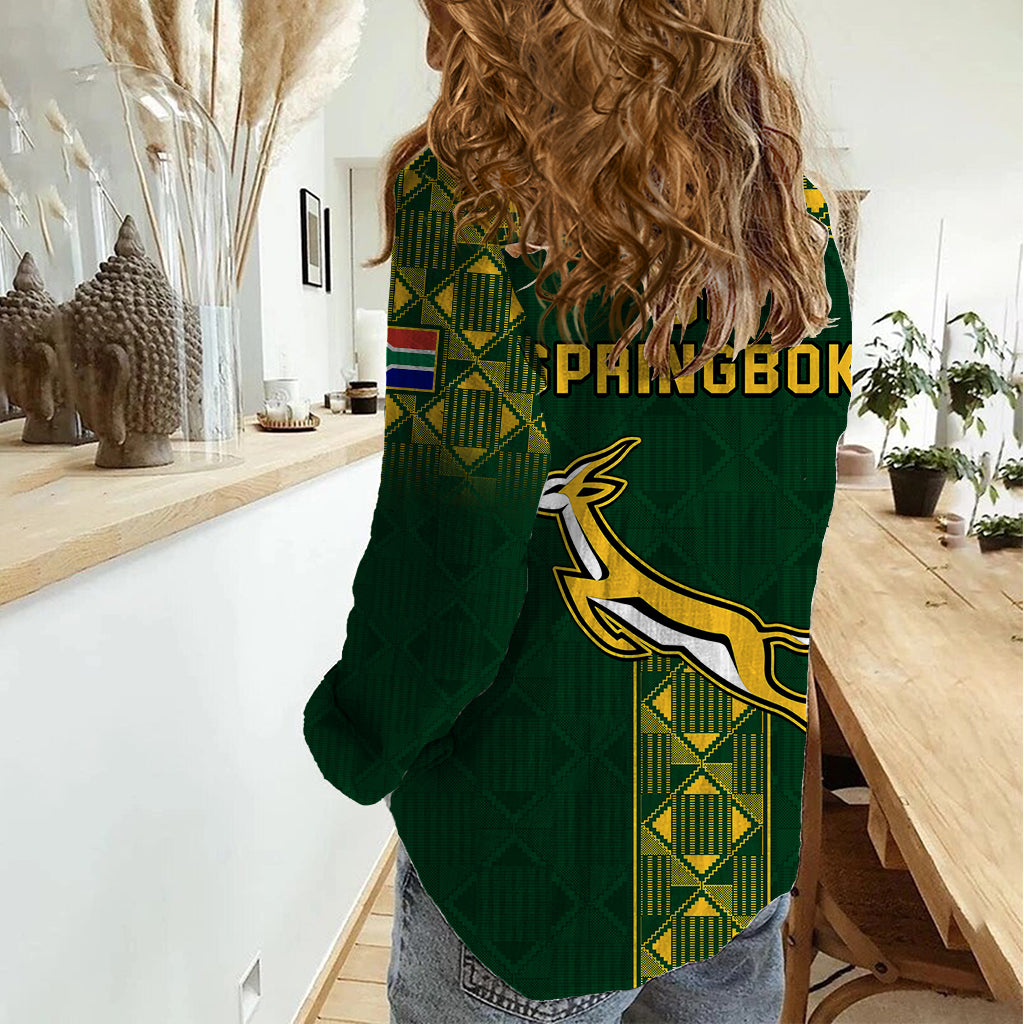 Springboks Rugby Women Casual Shirt South Africa Go Champions World Cup 2023 - Vibe Hoodie Shop