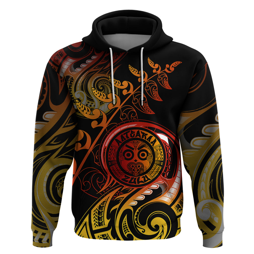 New Zealand Hoodie Aotearoa Wisdom Face Maori Fern Tattoo Arty LT9 - Vibe Hoodie Shop