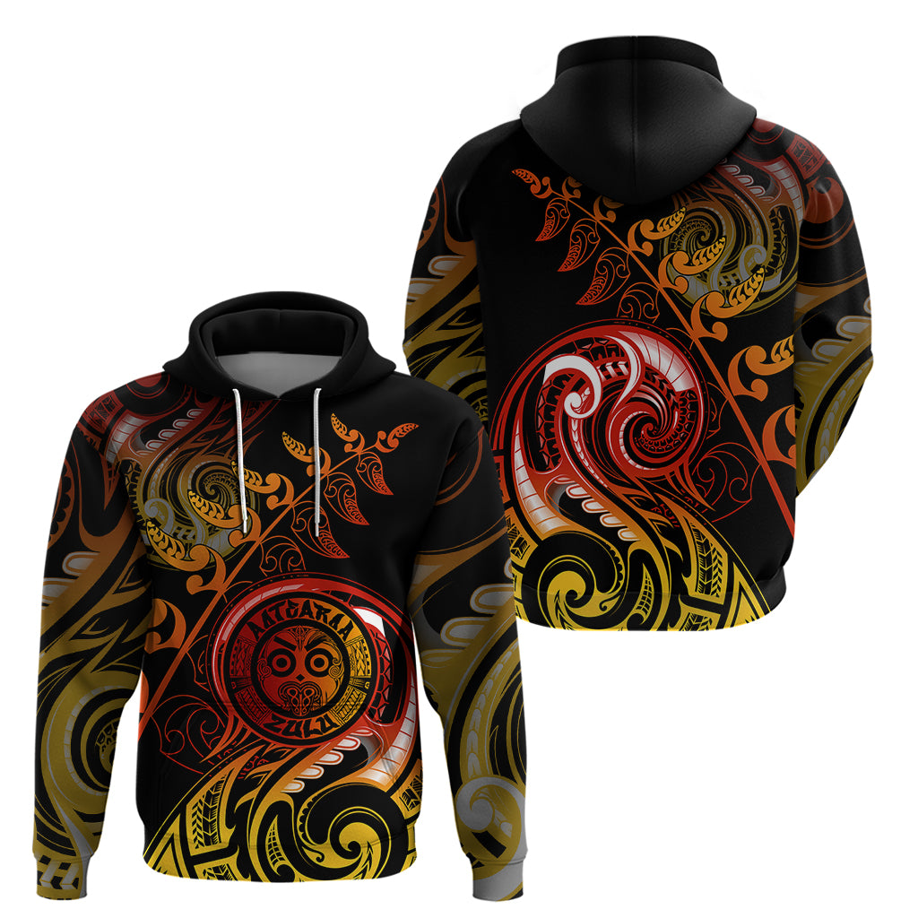 New Zealand Hoodie Aotearoa Wisdom Face Maori Fern Tattoo Arty LT9 - Vibe Hoodie Shop