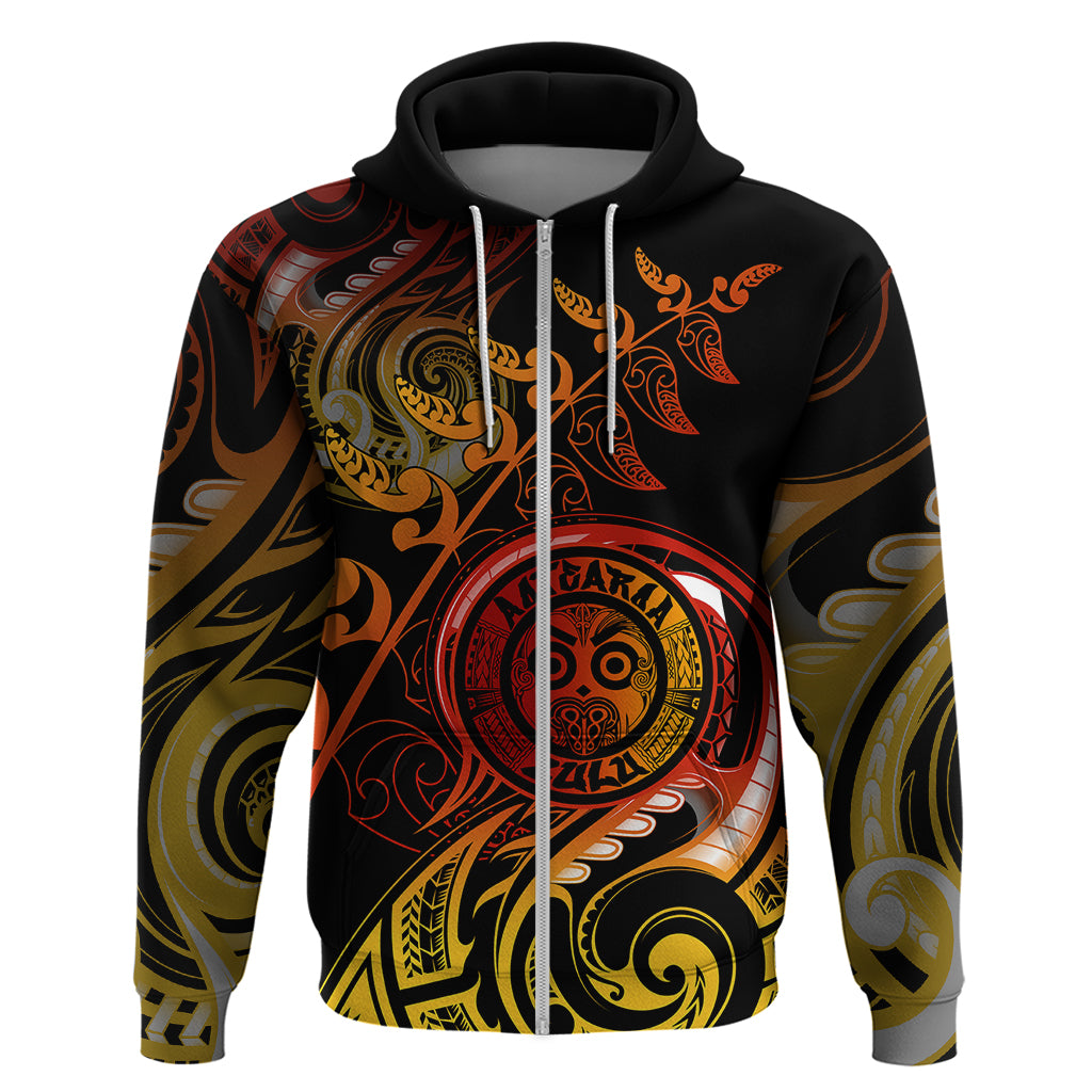 New Zealand Hoodie Aotearoa Wisdom Face Maori Fern Tattoo Arty LT9 - Vibe Hoodie Shop