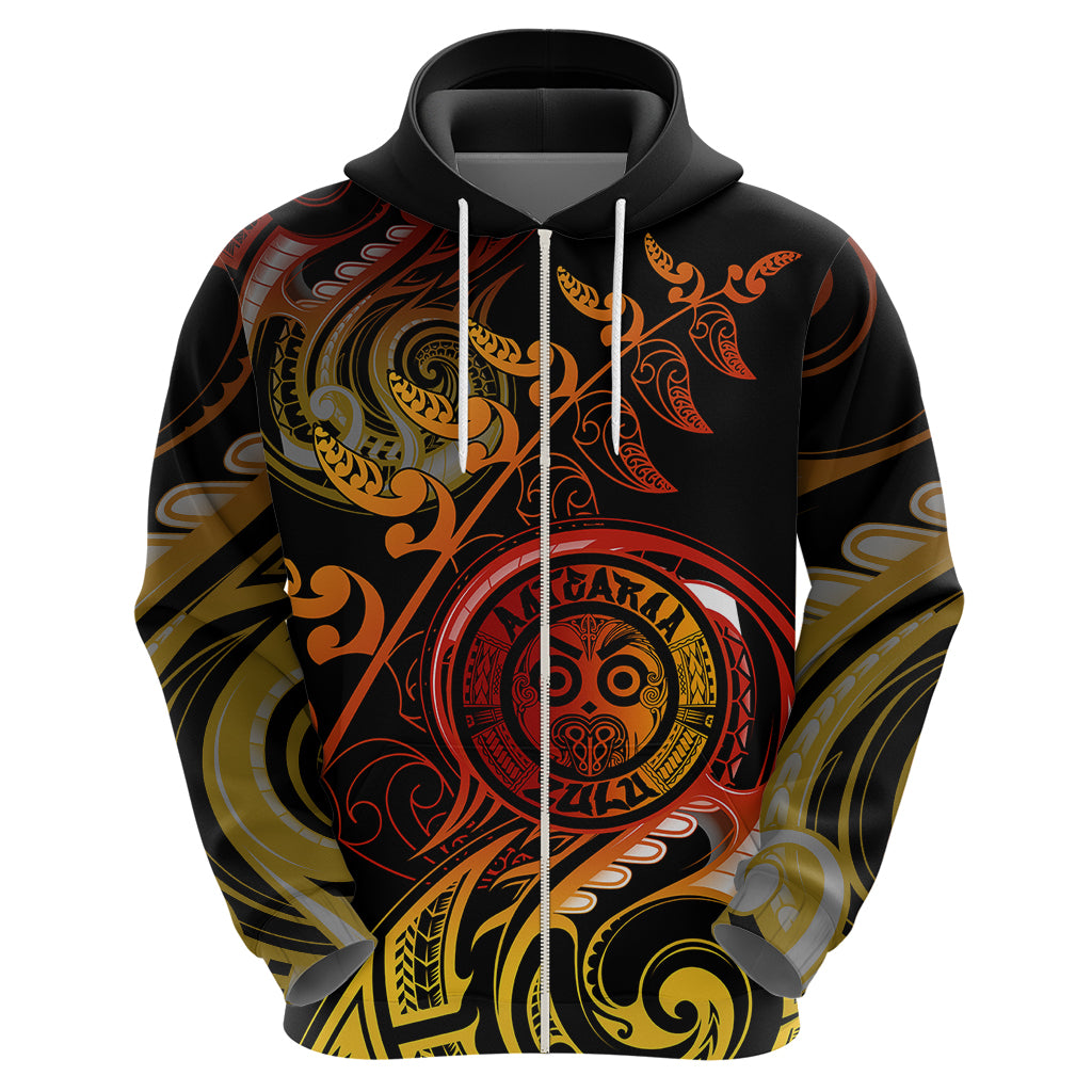 New Zealand Hoodie Aotearoa Wisdom Face Maori Fern Tattoo Arty LT9 - Vibe Hoodie Shop