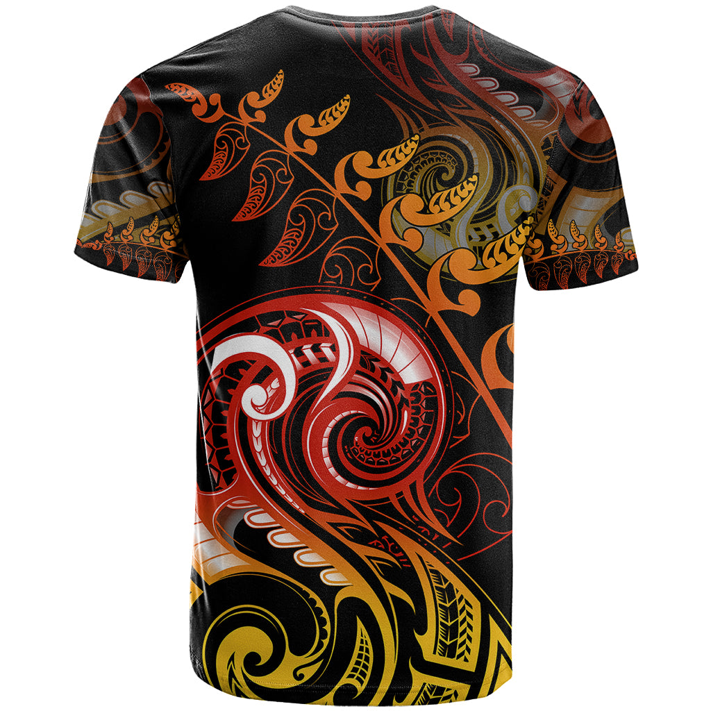 New Zealand T Shirt Aotearoa Wisdom Face Maori Fern Tattoo Arty LT9 - Vibe Hoodie Shop