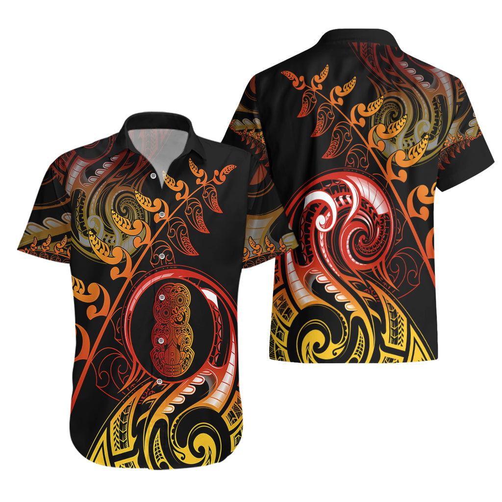 New Zealand Hawaiian Shirt Aotearoa Hei-Tiki Maori Fern Tattoo Arty - Vibe Hoodie Shop