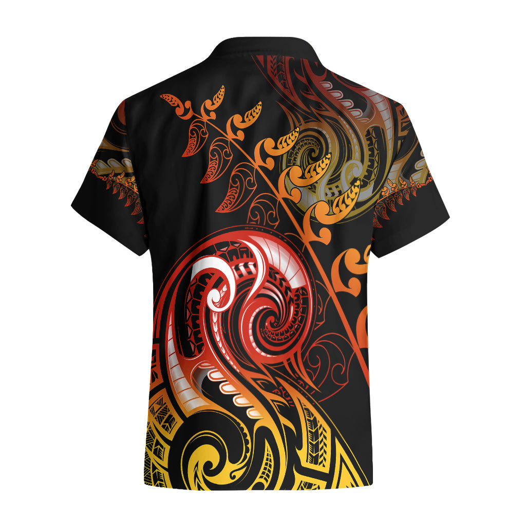 New Zealand Hawaiian Shirt Aotearoa Kiwi Bird Maori Fern Tattoo Arty - Vibe Hoodie Shop