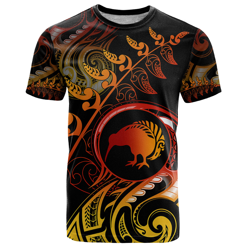 New Zealand T Shirt Aotearoa Kiwi Bird Maori Fern Tattoo Arty LT9 - Vibe Hoodie Shop