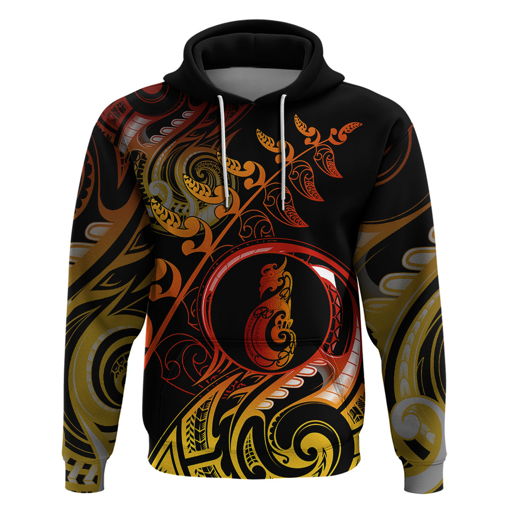 New Zealand Hoodie Aotearoa Manaia Maori Fern Tattoo Arty LT9 - Vibe Hoodie Shop