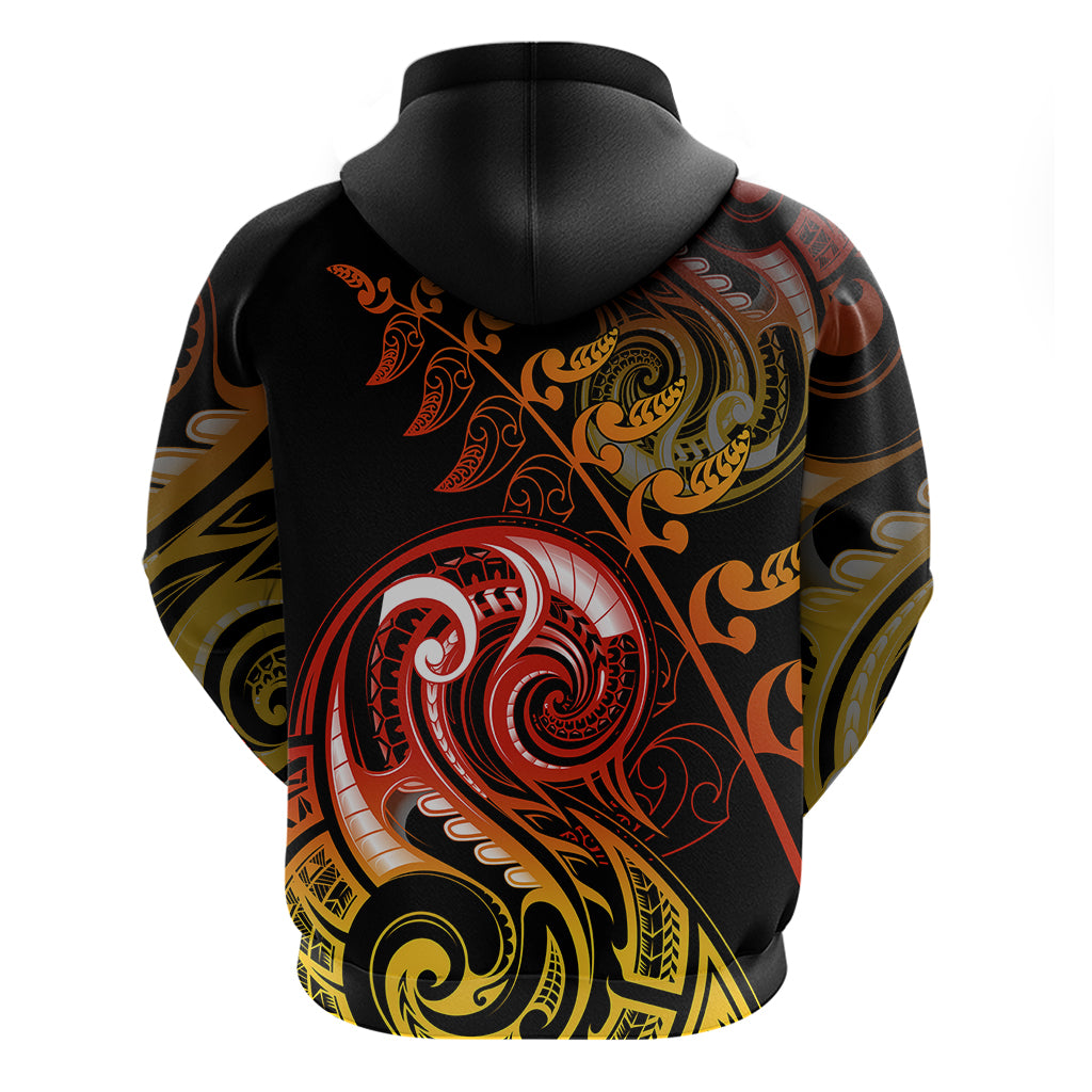 New Zealand Hoodie Aotearoa Manaia Maori Fern Tattoo Arty LT9 - Vibe Hoodie Shop