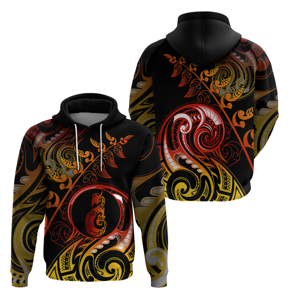 New Zealand Hoodie Aotearoa Manaia Maori Fern Tattoo Arty LT9 - Vibe Hoodie Shop