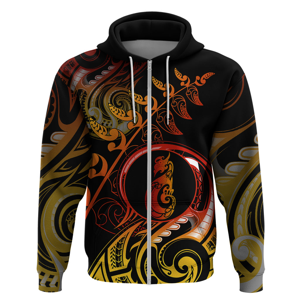 New Zealand Hoodie Aotearoa Manaia Maori Fern Tattoo Arty LT9 - Vibe Hoodie Shop