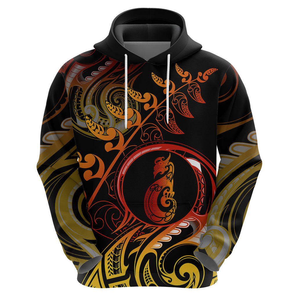 New Zealand Hoodie Aotearoa Manaia Maori Fern Tattoo Arty LT9 - Vibe Hoodie Shop