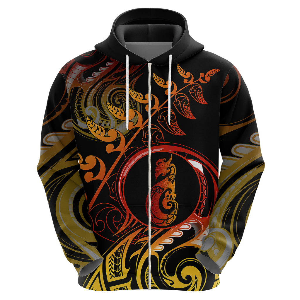 New Zealand Hoodie Aotearoa Manaia Maori Fern Tattoo Arty LT9 - Vibe Hoodie Shop