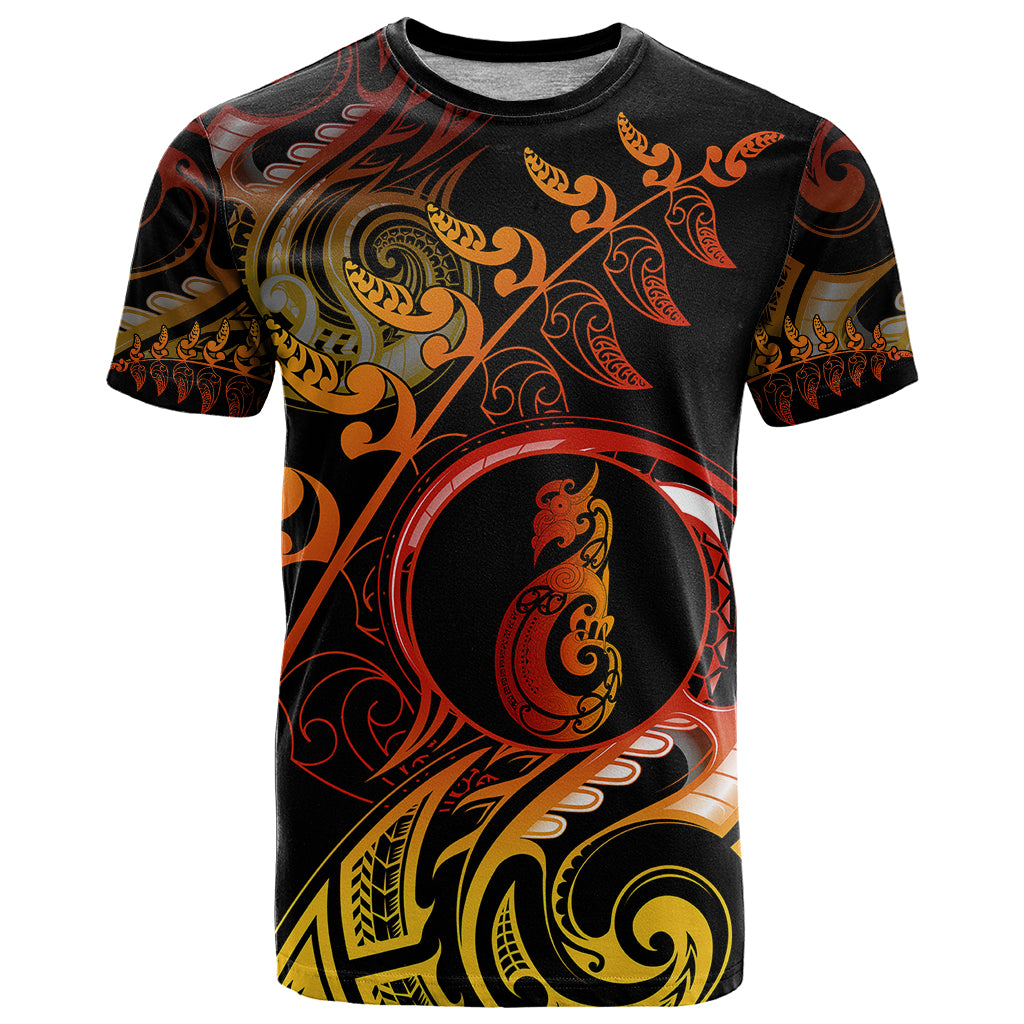 New Zealand T Shirt Aotearoa Manaia Maori Fern Tattoo Arty LT9 - Vibe Hoodie Shop