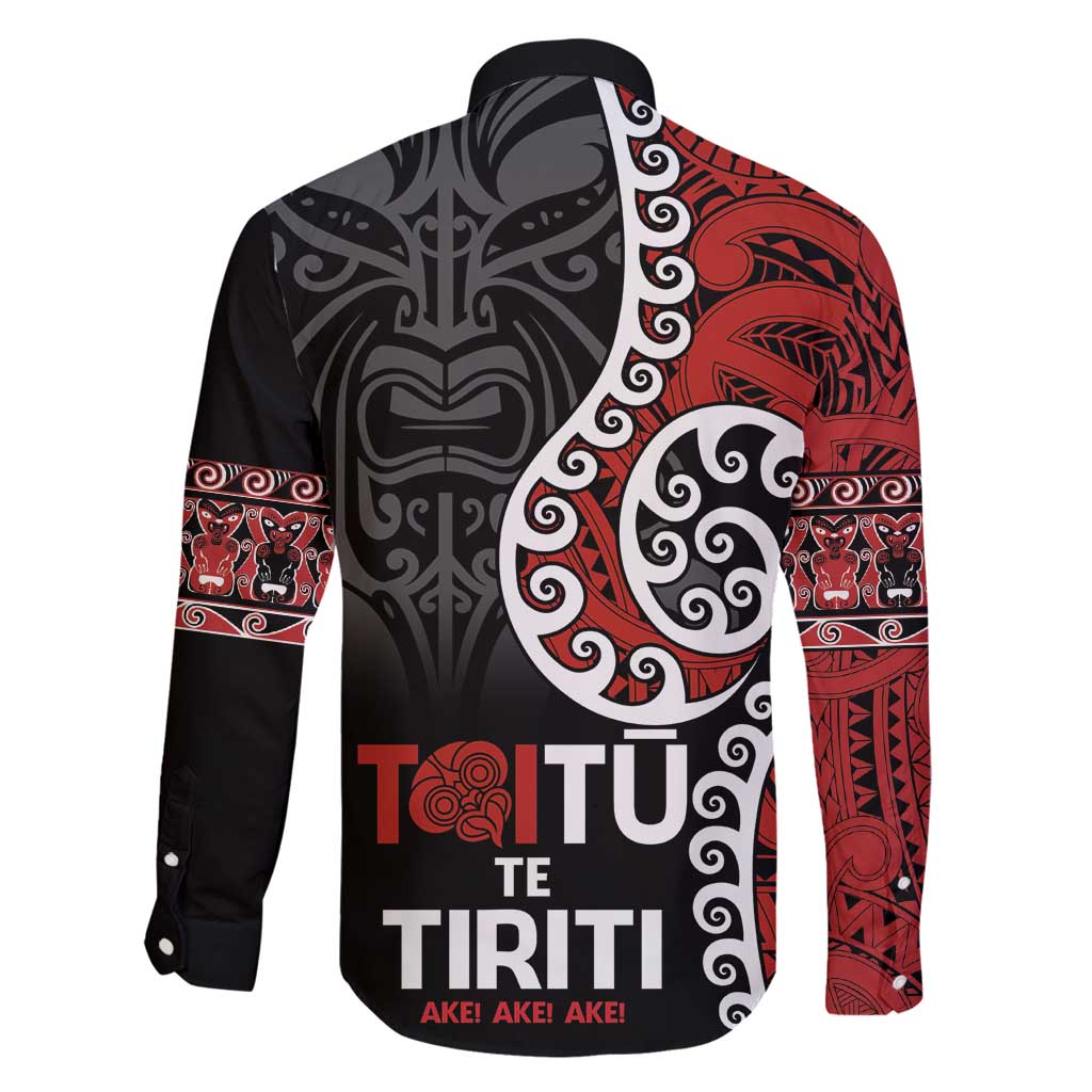 Honour The Treaty New Zealand Family Matching Long Sleeve Bodycon Dress and Hawaiian Shirt Toitu Te Tiriti Ake!Ake!Ake!