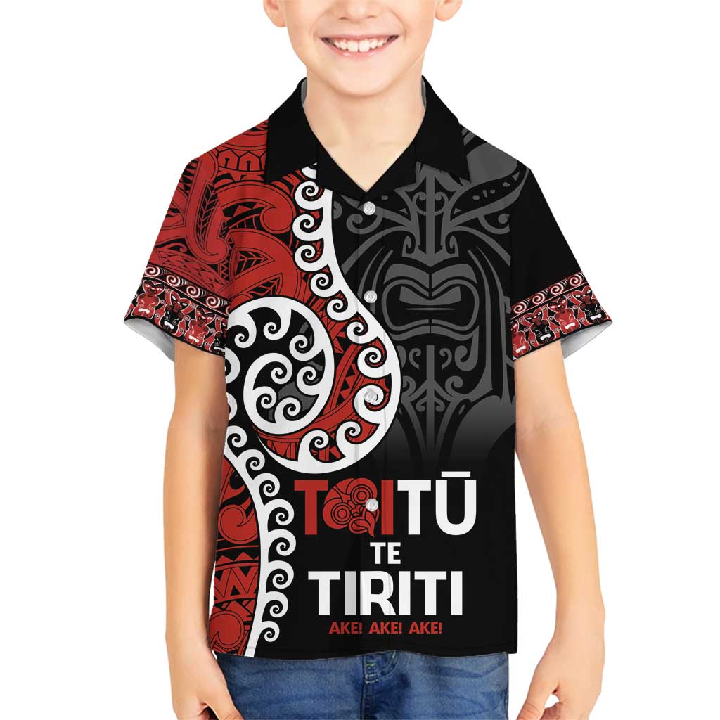 Honour The Treaty New Zealand Family Matching Long Sleeve Bodycon Dress and Hawaiian Shirt Toitu Te Tiriti Ake!Ake!Ake!