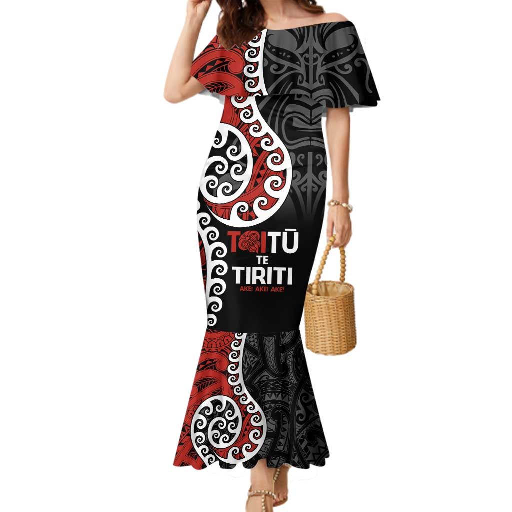 Honour The Treaty New Zealand Family Matching Mermaid Dress and Hawaiian Shirt Toitu Te Tiriti Ake!Ake!Ake!