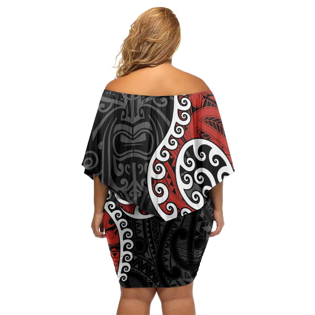 Honour The Treaty New Zealand Family Matching Off Shoulder Short Dress and Hawaiian Shirt Toitu Te Tiriti Ake!Ake!Ake!