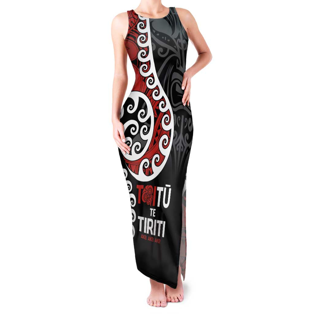 Honour The Treaty New Zealand Family Matching Tank Maxi Dress and Hawaiian Shirt Toitu Te Tiriti Ake!Ake!Ake!