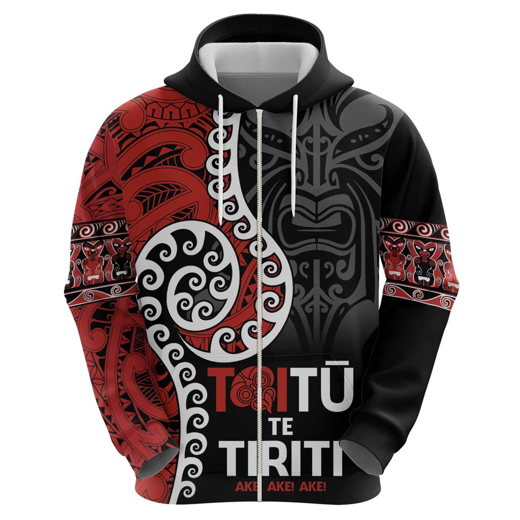 Honour The Treaty New Zealand Hoodie Toitu Te Tiriti Ake!Ake!Ake! LT9 - Vibe Hoodie Shop
