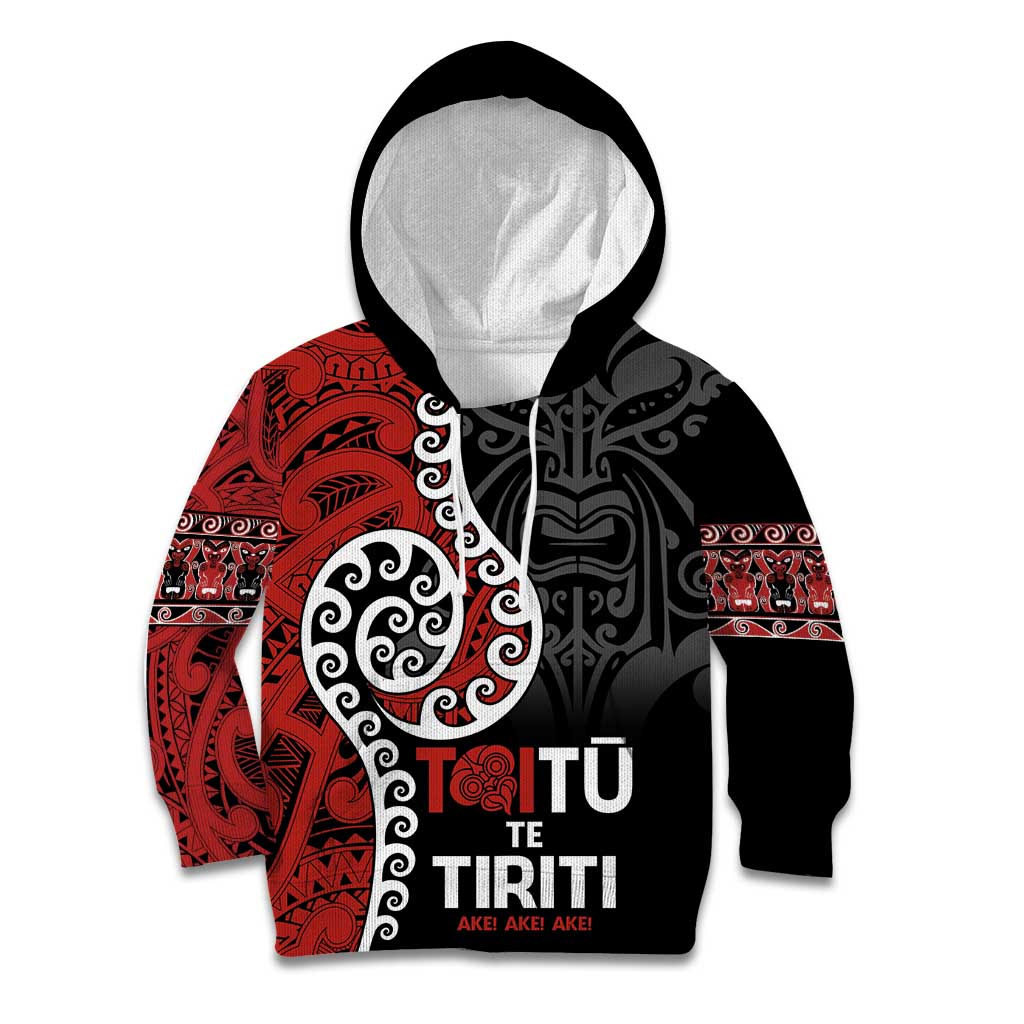 Honour The Treaty New Zealand Kid Hoodie Toitu Te Tiriti Ake!Ake!Ake! - Vibe Hoodie Shop