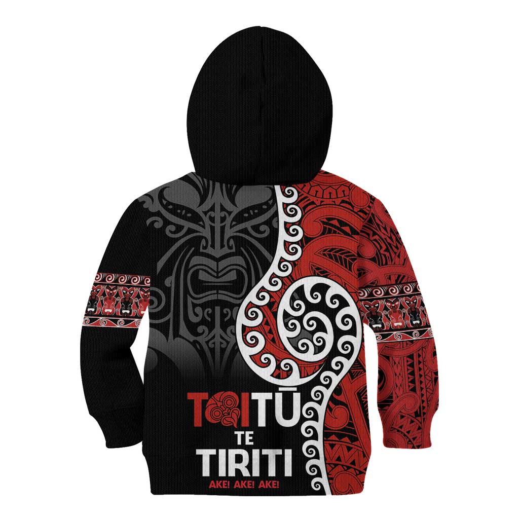 Honour The Treaty New Zealand Kid Hoodie Toitu Te Tiriti Ake!Ake!Ake! - Vibe Hoodie Shop