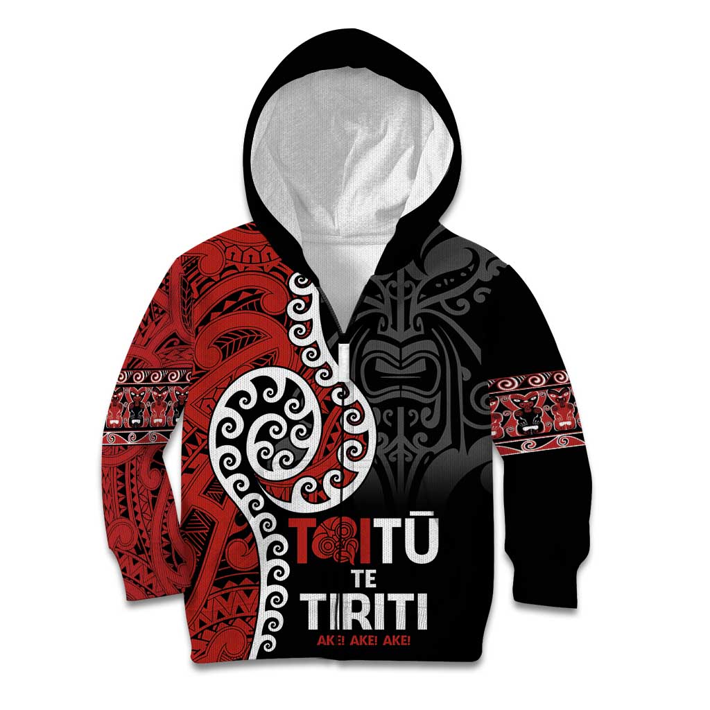 Honour The Treaty New Zealand Kid Hoodie Toitu Te Tiriti Ake!Ake!Ake! - Vibe Hoodie Shop