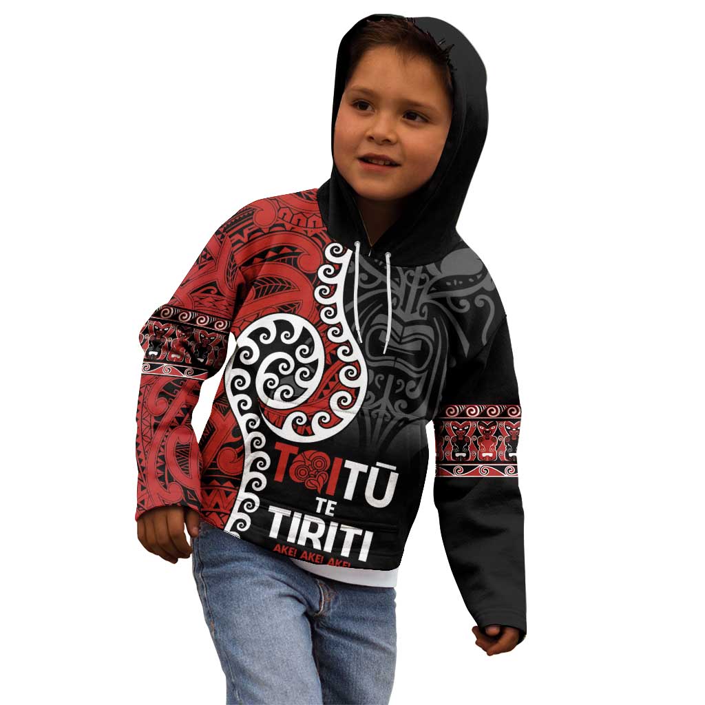 Honour The Treaty New Zealand Kid Hoodie Toitu Te Tiriti Ake!Ake!Ake! - Vibe Hoodie Shop