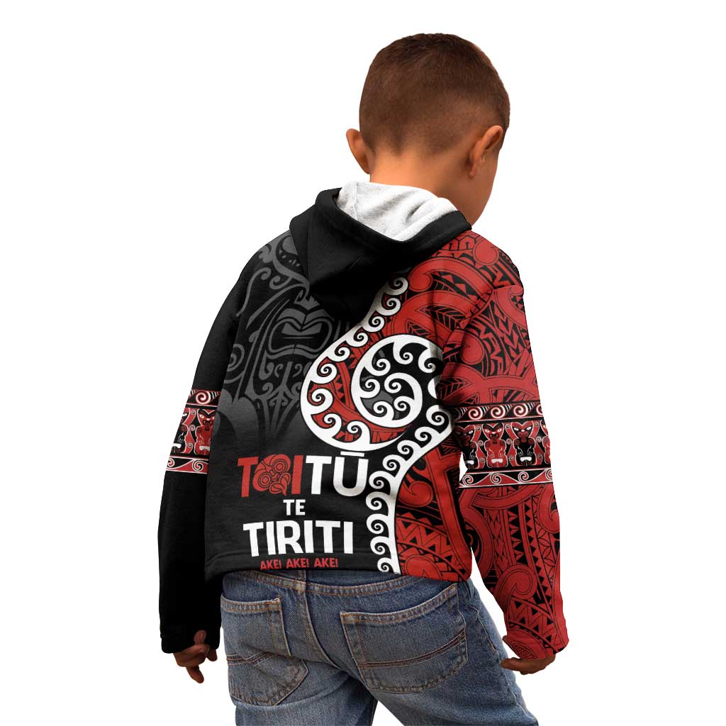 Honour The Treaty New Zealand Kid Hoodie Toitu Te Tiriti Ake!Ake!Ake! - Vibe Hoodie Shop