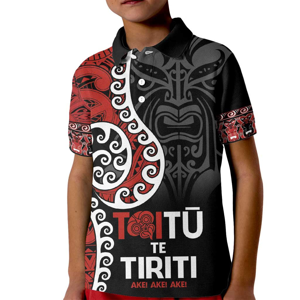 Honour The Treaty New Zealand Kid Polo Shirt Toitu Te Tiriti Ake!Ake!Ake! - Vibe Hoodie Shop