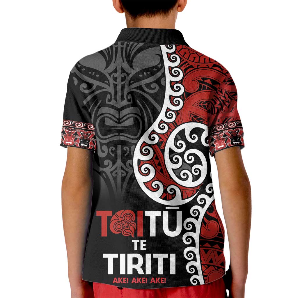 Honour The Treaty New Zealand Kid Polo Shirt Toitu Te Tiriti Ake!Ake!Ake! - Vibe Hoodie Shop