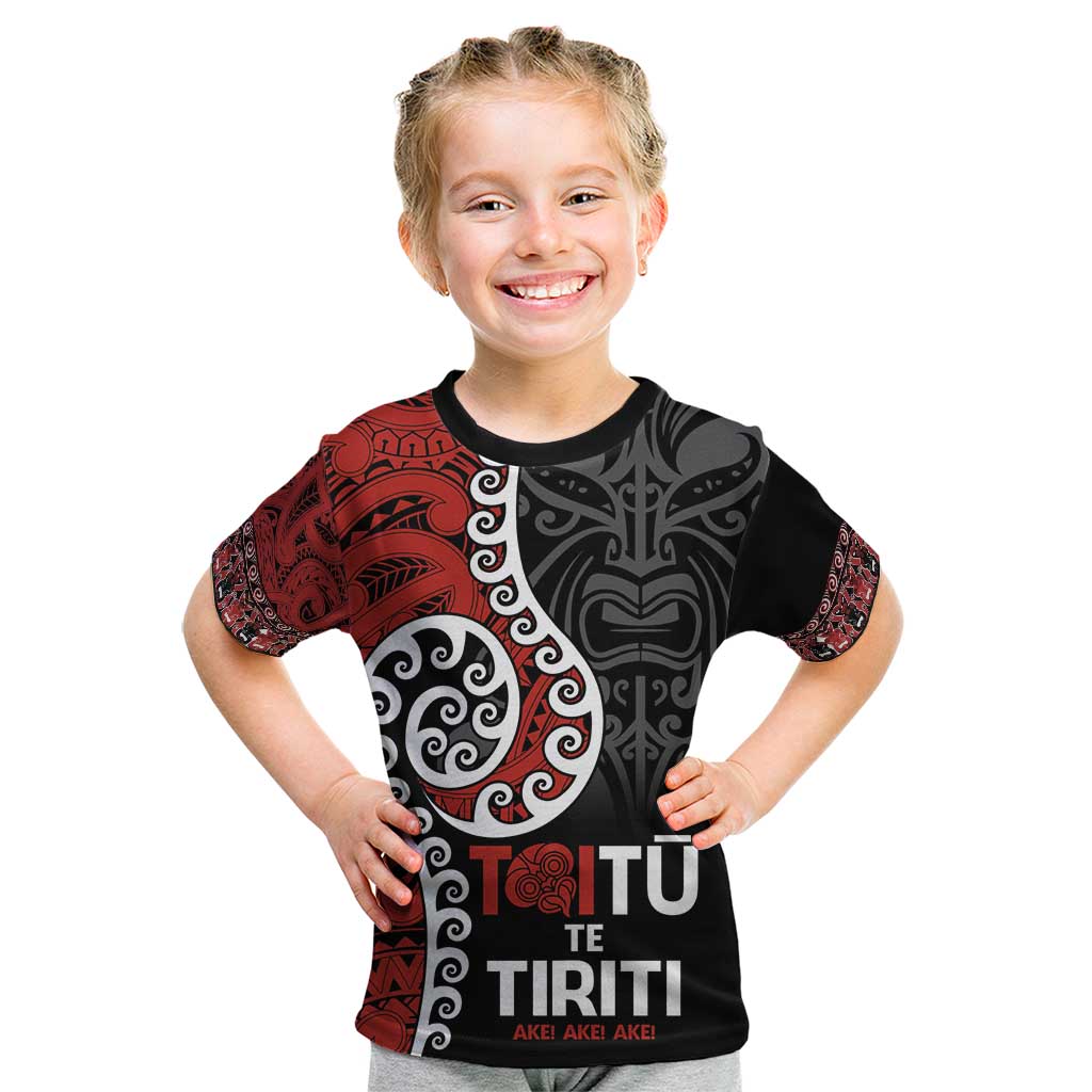 Honour The Treaty New Zealand Kid T Shirt Toitu Te Tiriti Ake!Ake!Ake! - Vibe Hoodie Shop