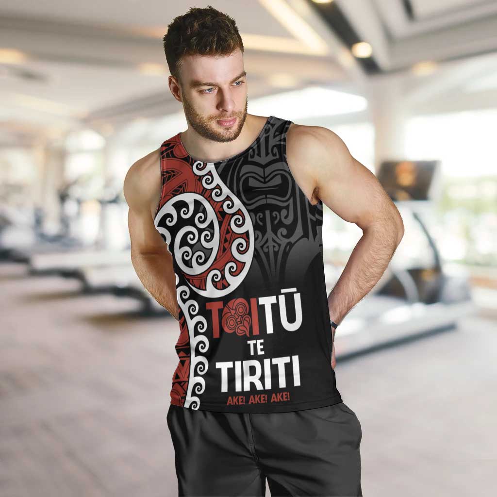 Honour The Treaty New Zealand Men Tank Top Toitu Te Tiriti Ake!Ake!Ake! - Vibe Hoodie Shop