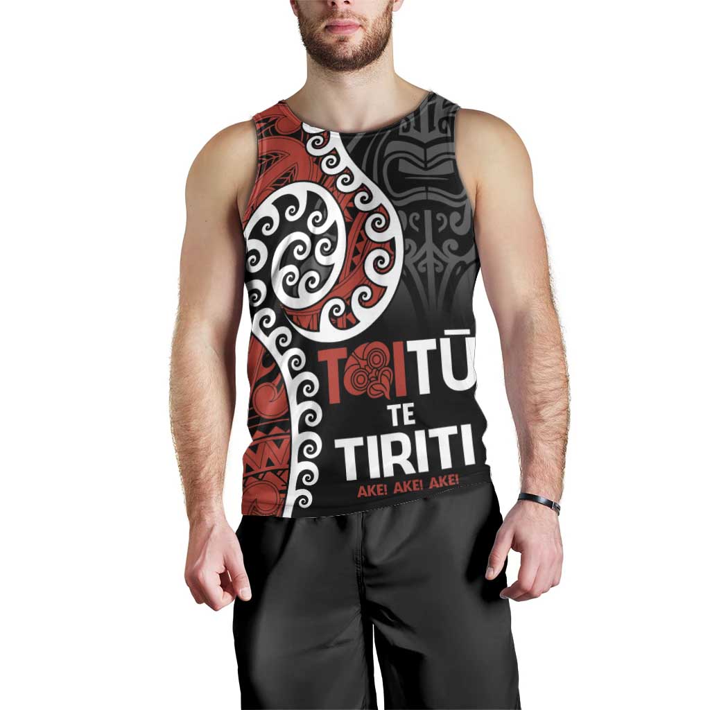 Honour The Treaty New Zealand Men Tank Top Toitu Te Tiriti Ake!Ake!Ake! - Vibe Hoodie Shop