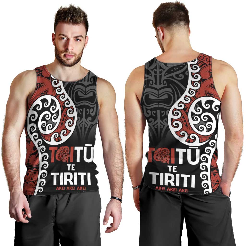 Honour The Treaty New Zealand Men Tank Top Toitu Te Tiriti Ake!Ake!Ake! - Vibe Hoodie Shop