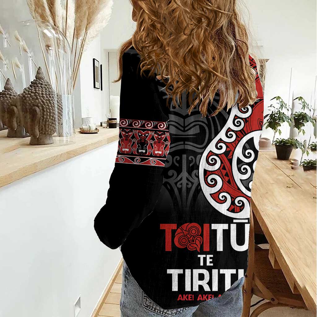 Honour The Treaty New Zealand Women Casual Shirt Toitu Te Tiriti Ake!Ake!Ake! - Vibe Hoodie Shop