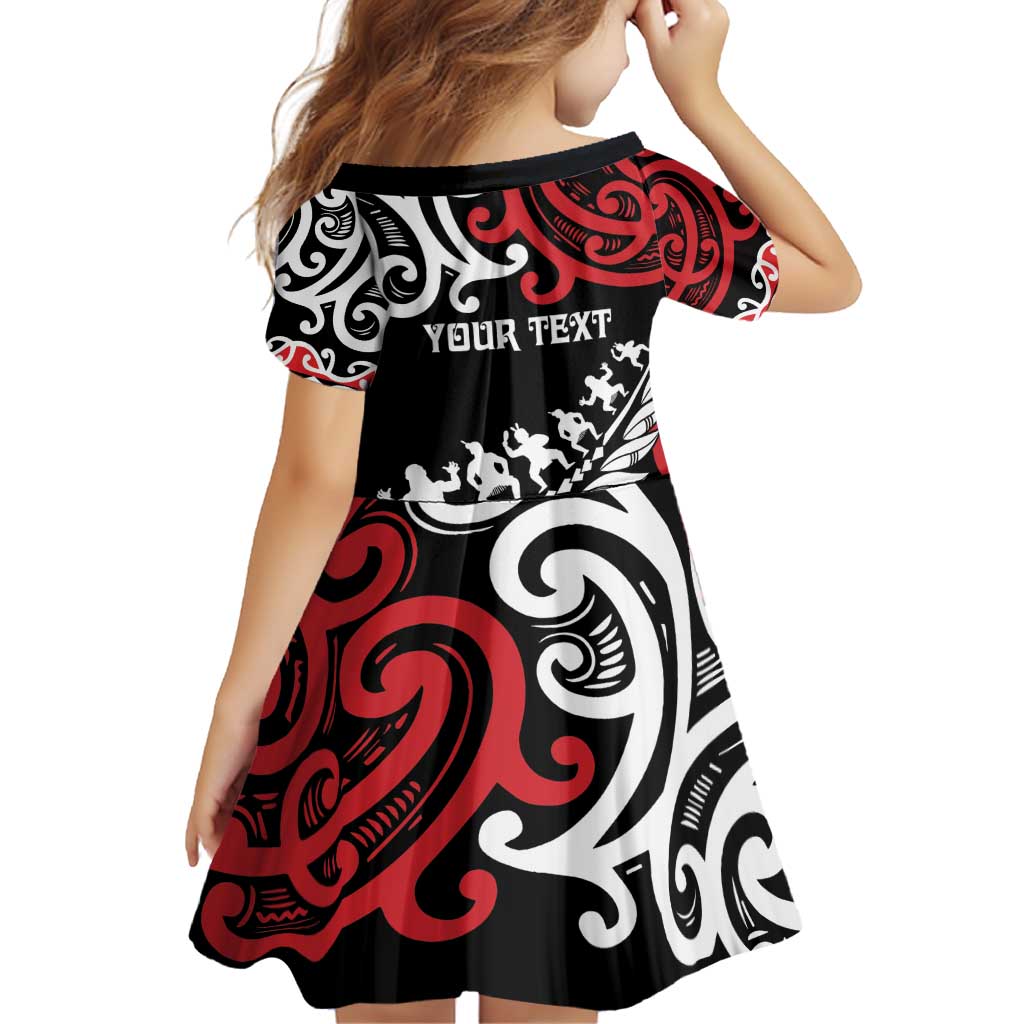 Honour The Treaty New Zealand Personalised Family Matching Off Shoulder Short Dress and Hawaiian Shirt Toitu Te Tiriti Half Fern with Haka dance