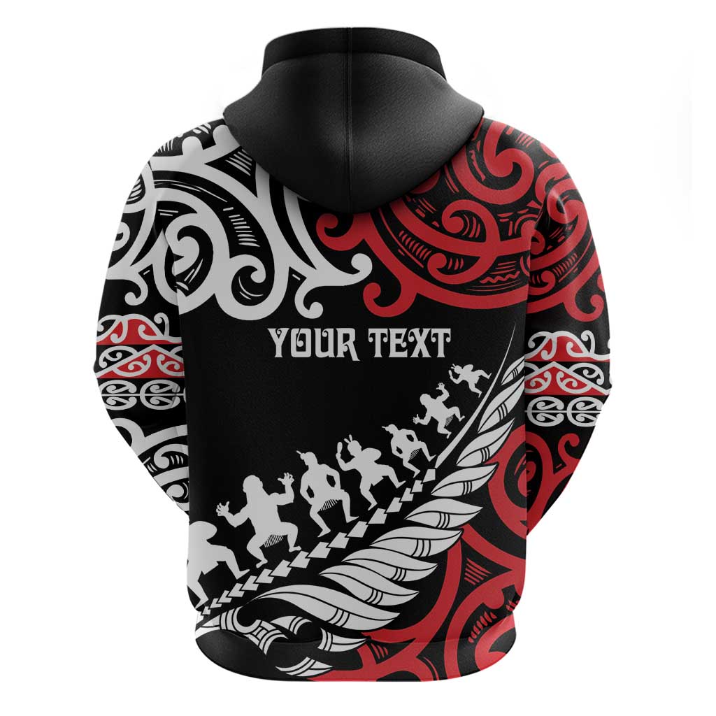 Honour The Treaty New Zealand Personalised Hoodie Toitu Te Tiriti Half Fern with Haka dance LT9 - Vibe Hoodie Shop