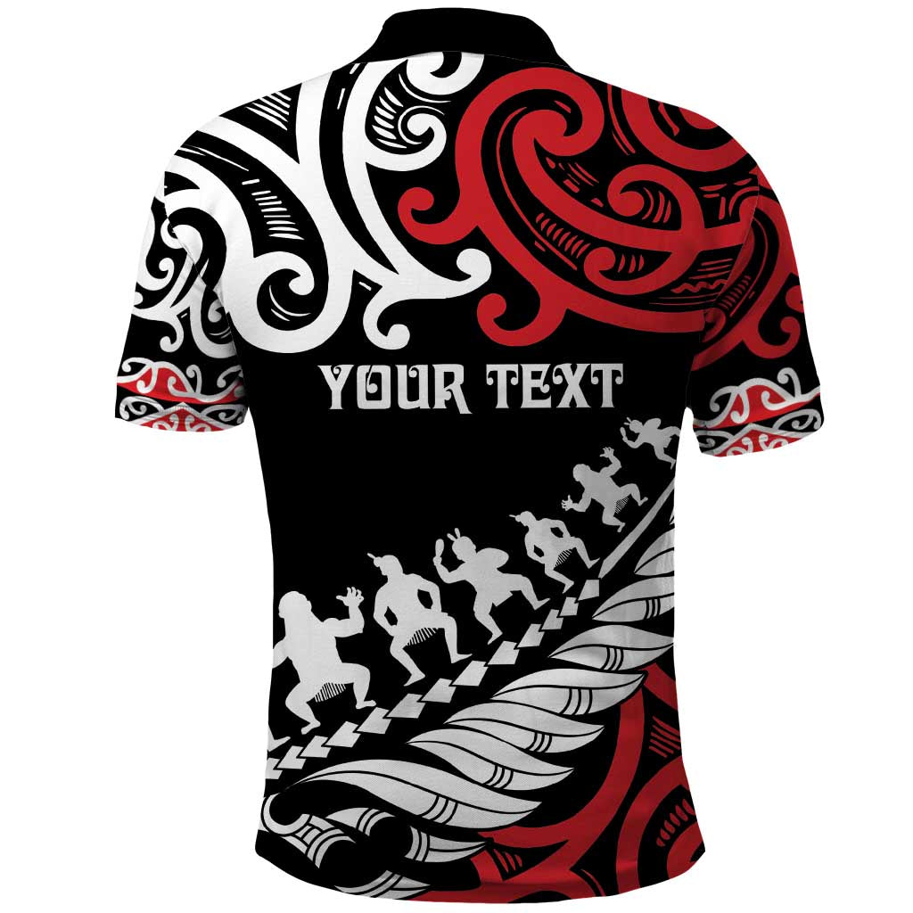 Honour The Treaty New Zealand Personalised Polo Shirt Toitu Te Tiriti Half Fern with Haka dance LT9 - Vibe Hoodie Shop