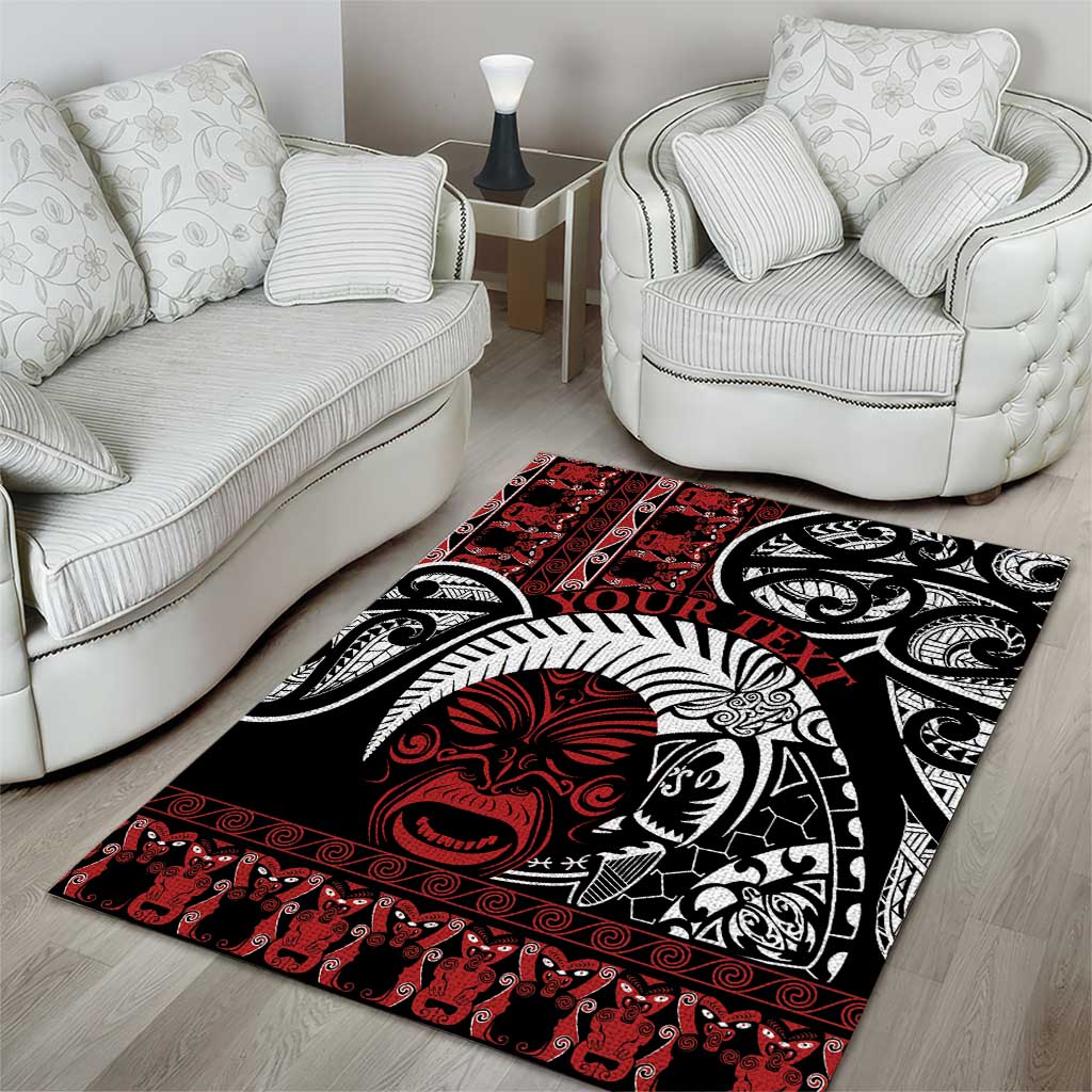 Honour The Treaty New Zealand Personalised Area Rug Toitu Te Tiriti Indigenous Maori Face - Vibe Hoodie Shop