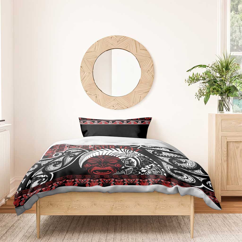 Honour The Treaty New Zealand Personalised Bedding Set Toitu Te Tiriti Indigenous Maori Face - Vibe Hoodie Shop