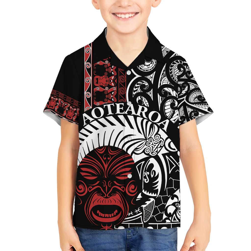 Honour The Treaty New Zealand Personalised Family Matching Long Sleeve Bodycon Dress and Hawaiian Shirt Toitu Te Tiriti Indigenous Maori Face