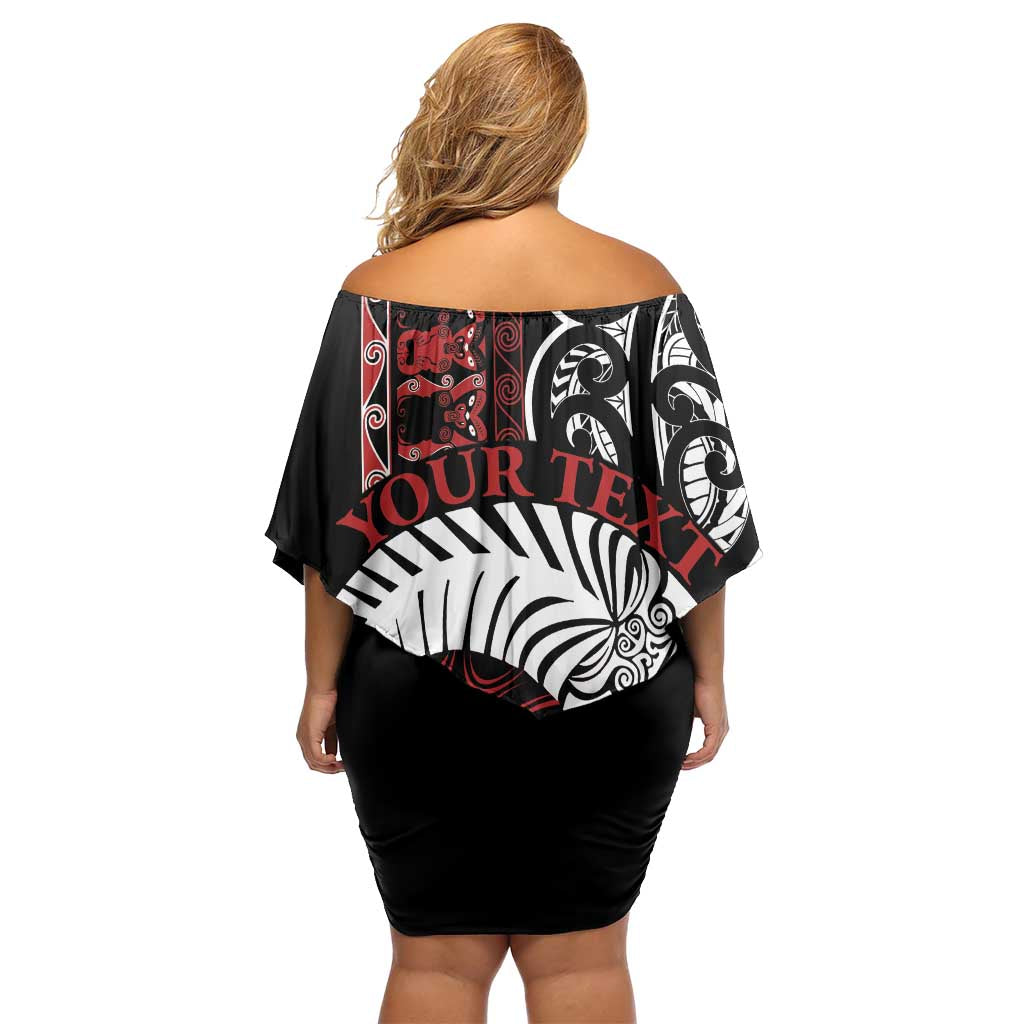 Honour The Treaty New Zealand Personalised Family Matching Off Shoulder Short Dress and Hawaiian Shirt Toitu Te Tiriti Indigenous Maori Face