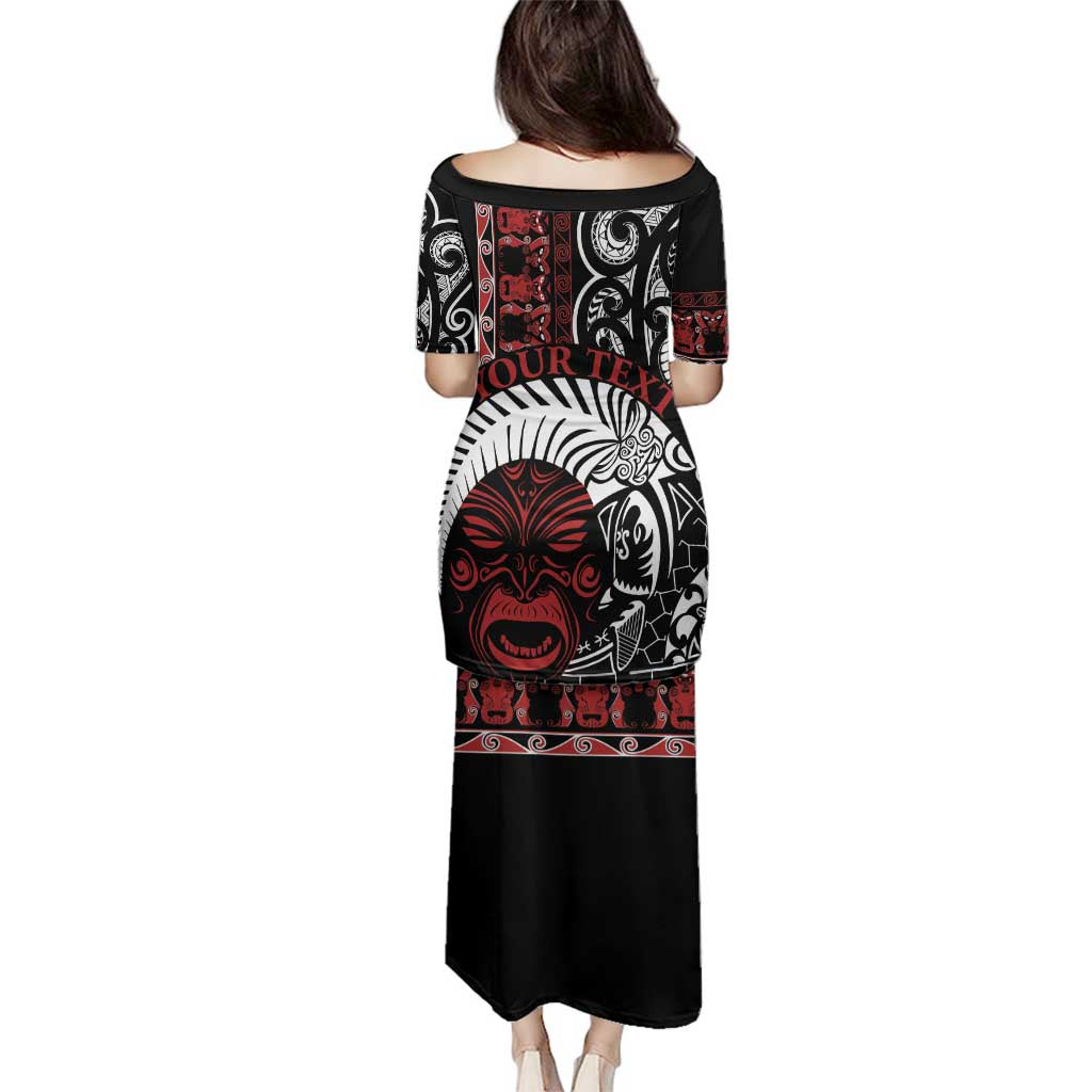 Honour The Treaty New Zealand Personalised Family Matching Puletasi and Hawaiian Shirt Toitu Te Tiriti Indigenous Maori Face