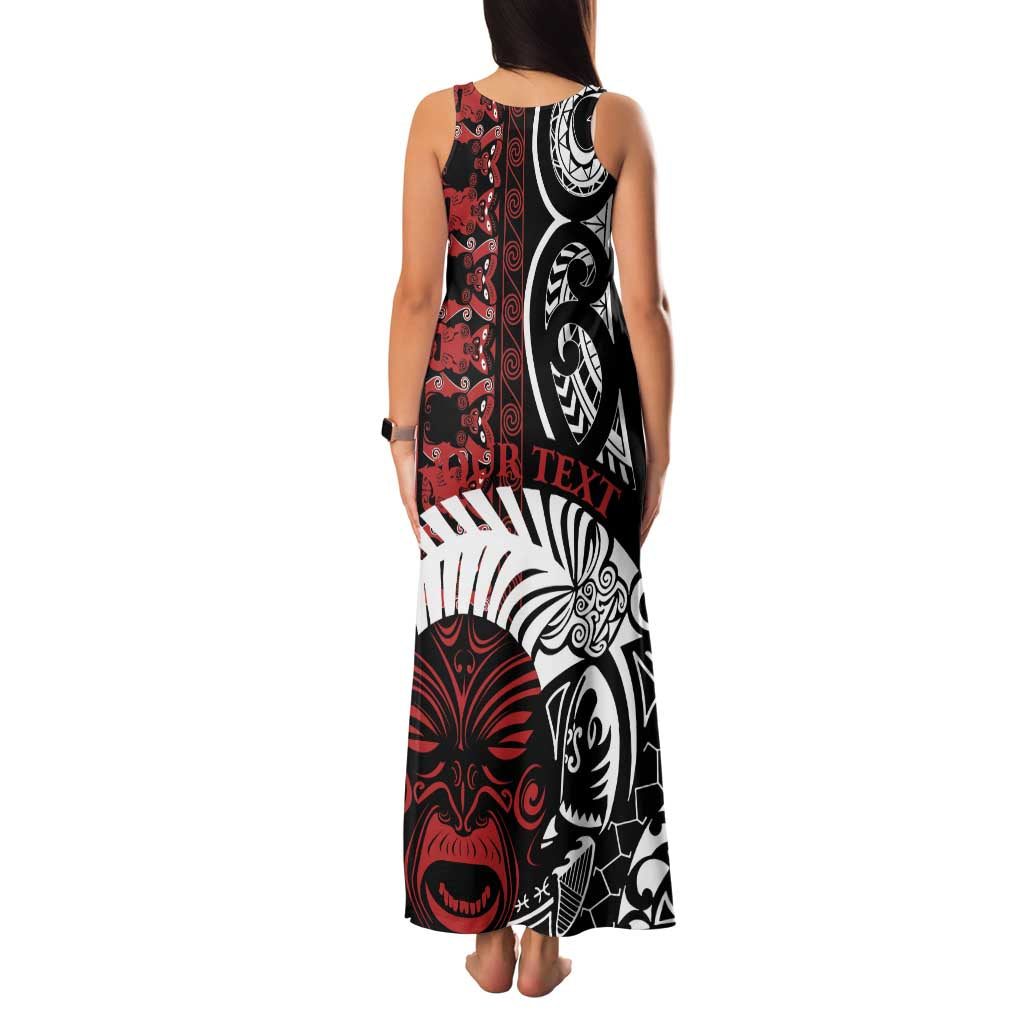 Honour The Treaty New Zealand Personalised Family Matching Tank Maxi Dress and Hawaiian Shirt Toitu Te Tiriti Indigenous Maori Face