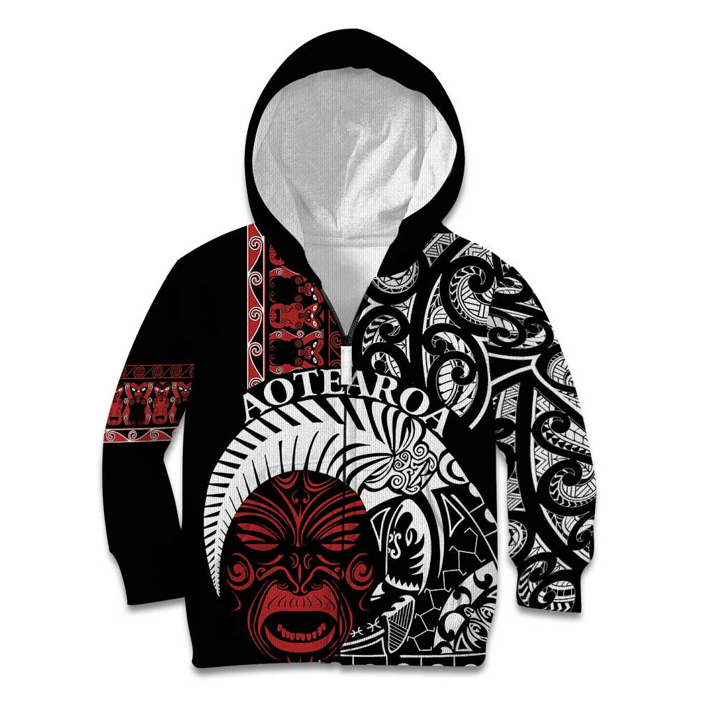 Honour The Treaty New Zealand Personalised Kid Hoodie Toitu Te Tiriti Indigenous Maori Face - Vibe Hoodie Shop