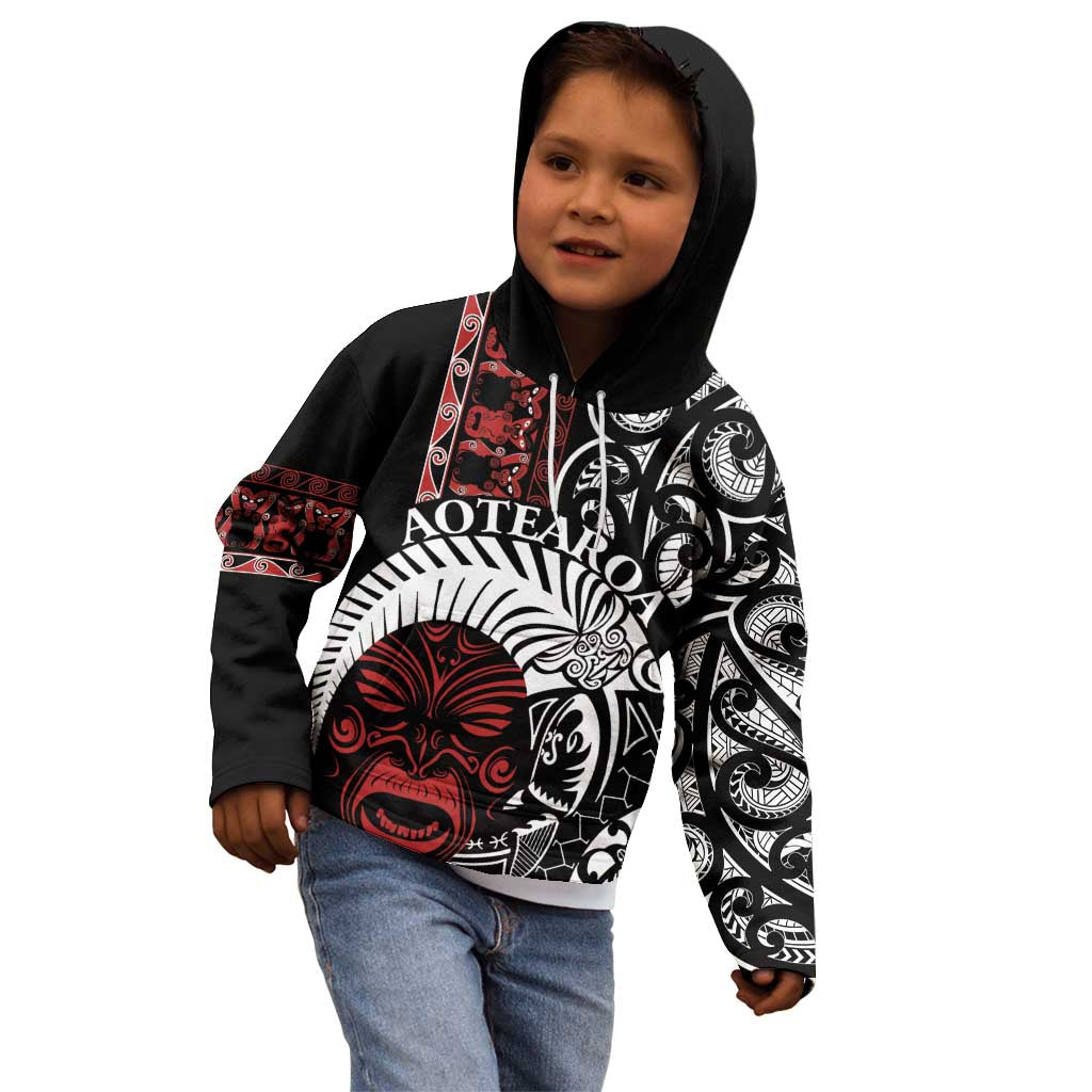 Honour The Treaty New Zealand Personalised Kid Hoodie Toitu Te Tiriti Indigenous Maori Face - Vibe Hoodie Shop