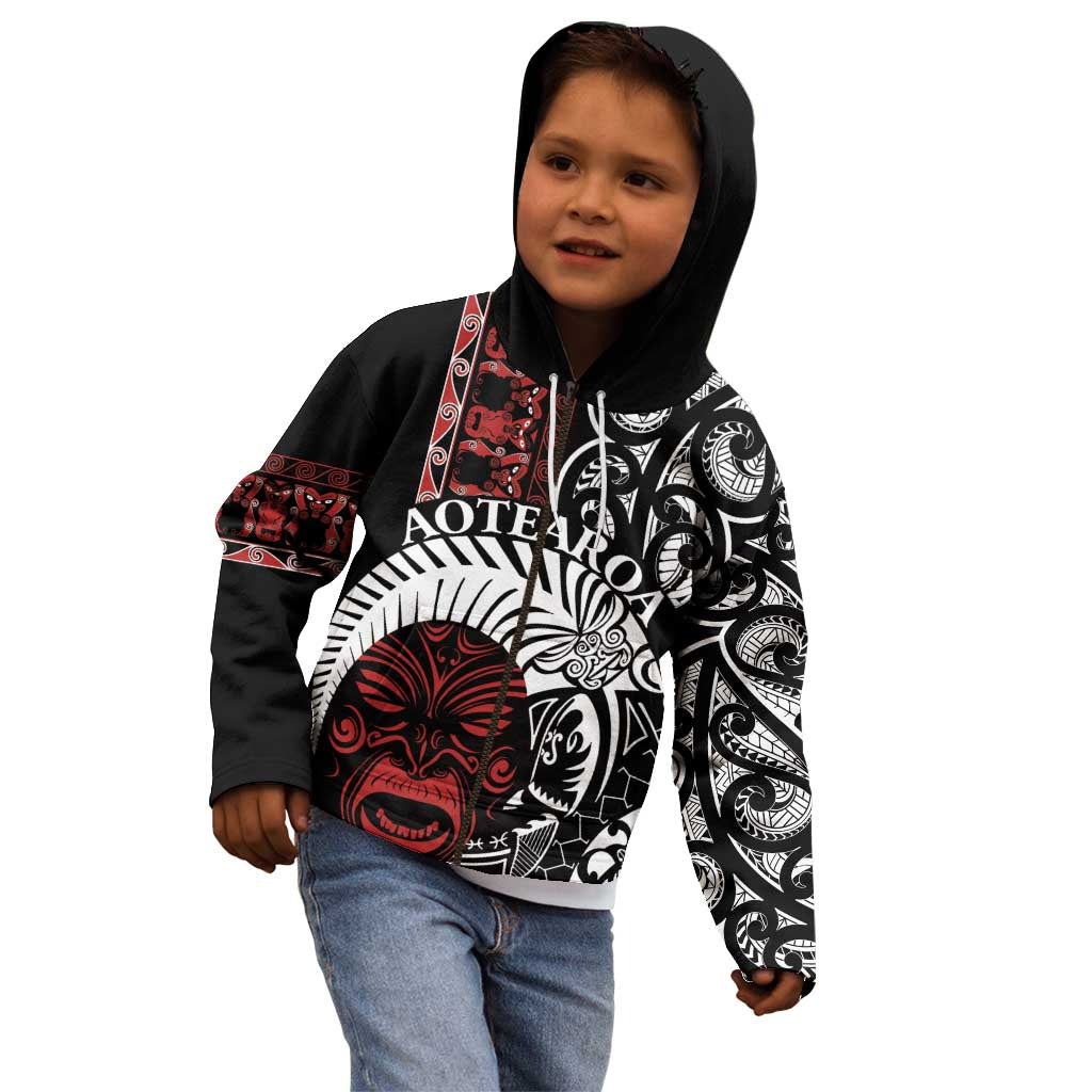 Honour The Treaty New Zealand Personalised Kid Hoodie Toitu Te Tiriti Indigenous Maori Face - Vibe Hoodie Shop