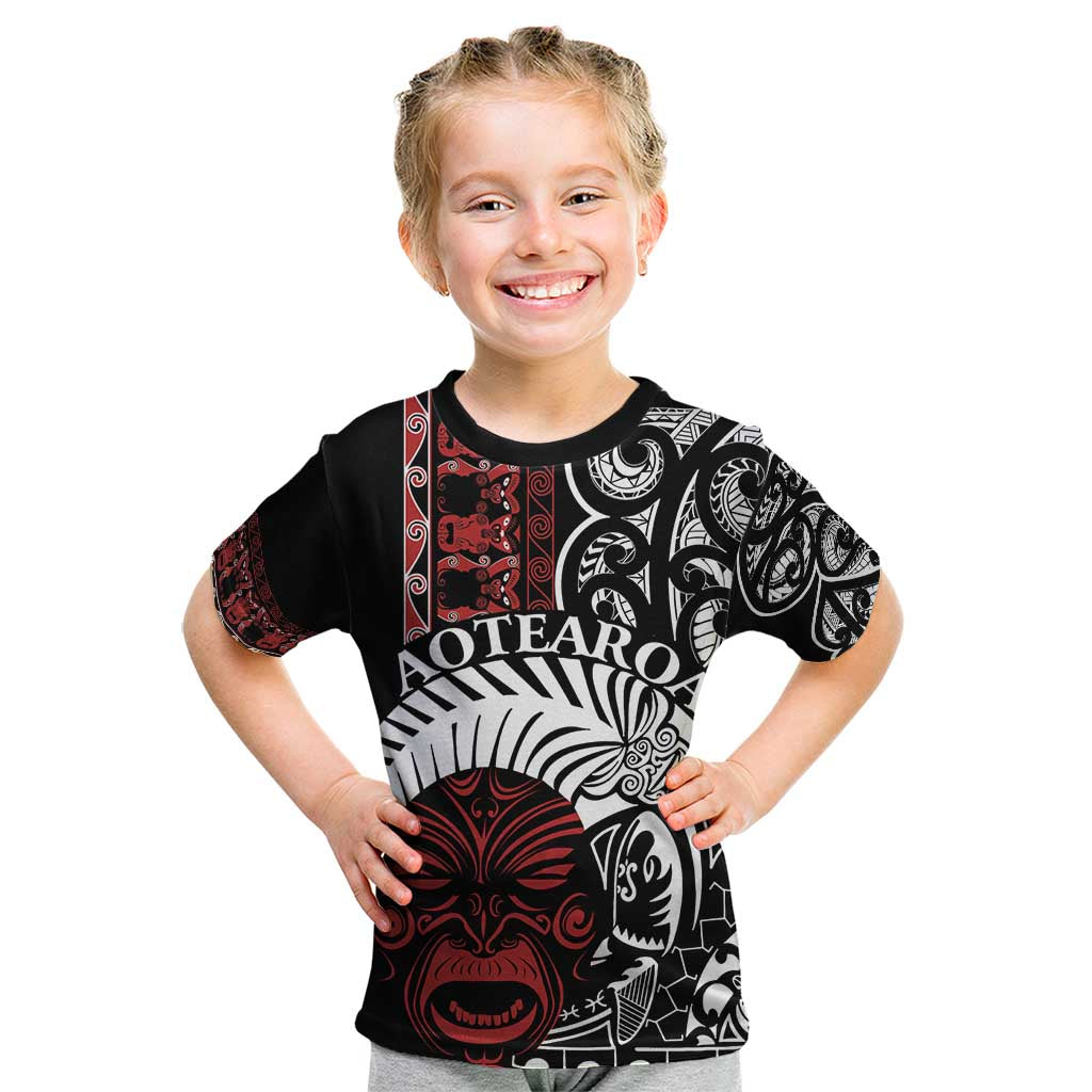 Honour The Treaty New Zealand Personalised Kid T Shirt Toitu Te Tiriti Indigenous Maori Face - Vibe Hoodie Shop