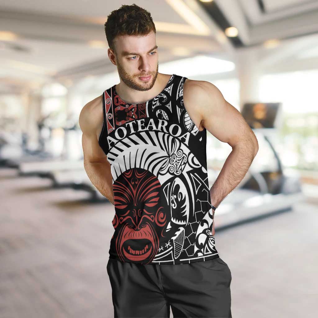 Honour The Treaty New Zealand Personalised Men Tank Top Toitu Te Tiriti Indigenous Maori Face - Vibe Hoodie Shop