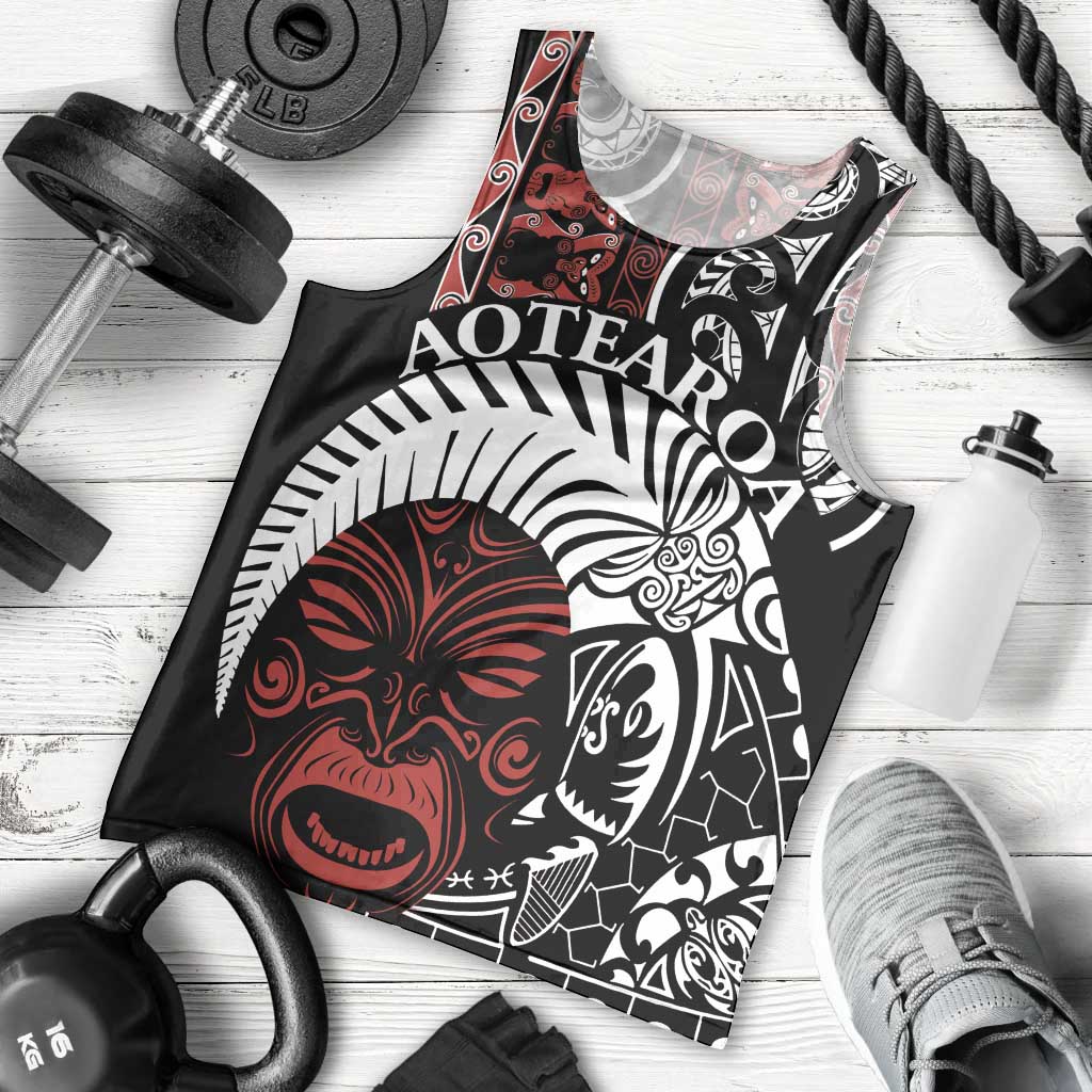 Honour The Treaty New Zealand Personalised Men Tank Top Toitu Te Tiriti Indigenous Maori Face - Vibe Hoodie Shop